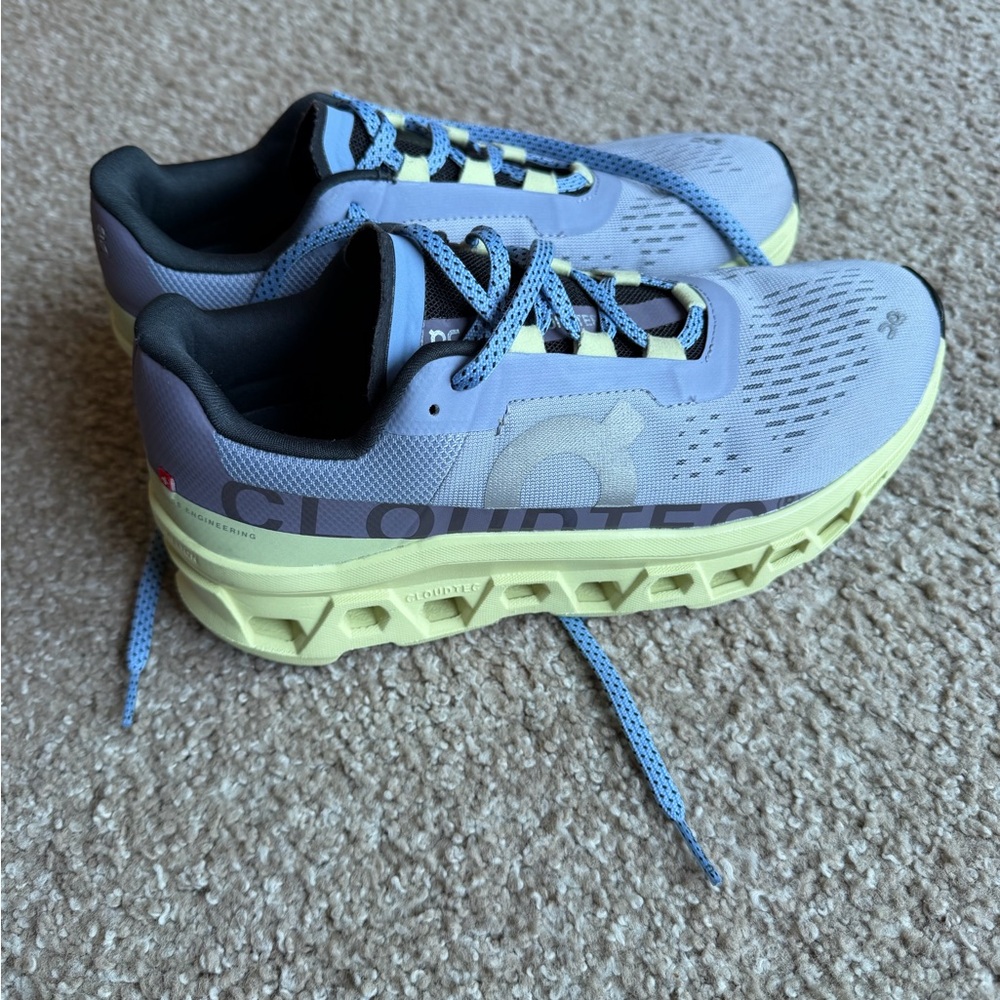 On Running Athletic Shoes - Light Blue and Pale Yellow 8.5 women’s. Gently used